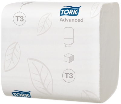 Туалетная бумага Tork листовая, Целлюлоза( 2 сл/252 л в пач/36 пач в уп.)