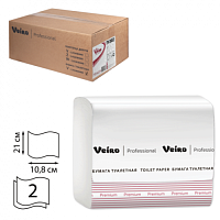 Туалетная бумага в листах Veiro Professional Premium, Целлюлоза (2 сл/ 250 л в пач/30 пач в кор.)