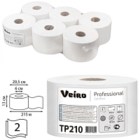 Туалетная бумага в больших рулонах с центральной вытяжкой Veiro Professional Comfort, Целлюлоза (2 сл/215 м/6 рул в уп.)
