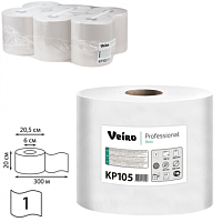 Полотенца бумажные с центральной вытяжкой Veiro Professional Basic, 1сл, белые, 6рул*300м
