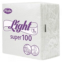 Салфетки PLUSHE "SUPER 100", 1 слой, 75 листов, 24*24, белые, 100% целлюлоза, 20пач/уп