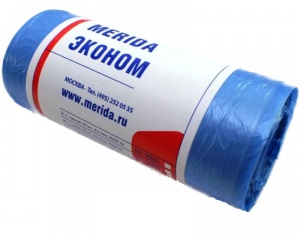 Мешки для мусора "MERIDA ECONOMY" синие 30л.(50х60) (50шт/рулон) (50рул/кор)