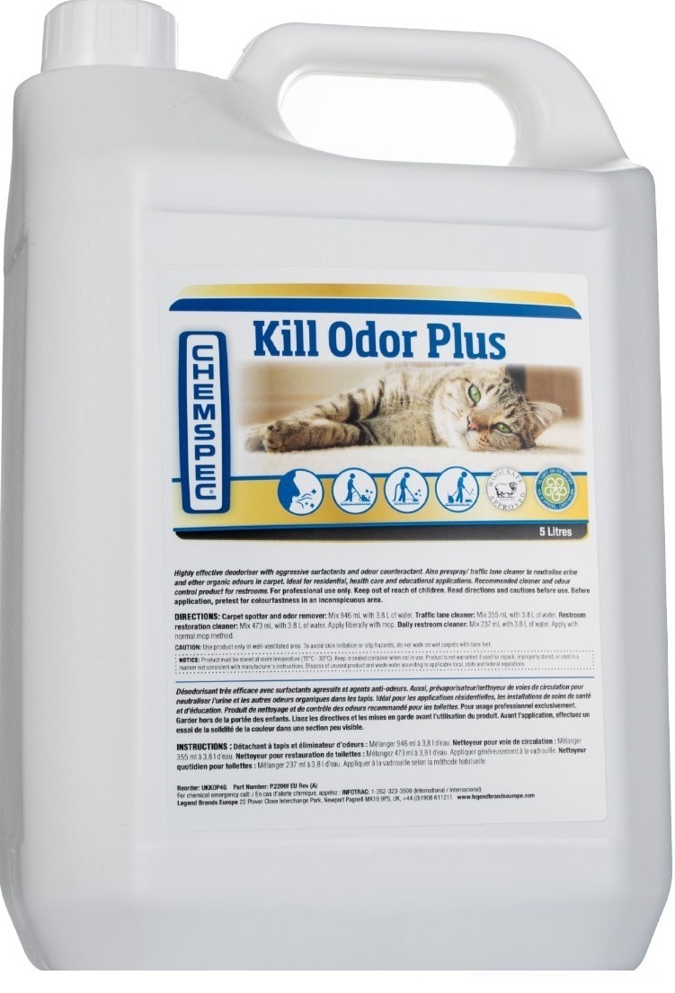 Kill Odor PLUS 5 л. Концентрированное средство для устранения запахов и пятен от их источников. Chemspec