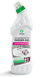 DIGGER-GEL 0,75 л. Средство щелочное для прочистки канализационных труб. Grass
