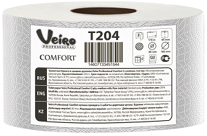 Бумага туалетная Veiro Professional Comfort в средних рулонах, Смешанное сырье (2 сл/170 м/12 рул в уп.)