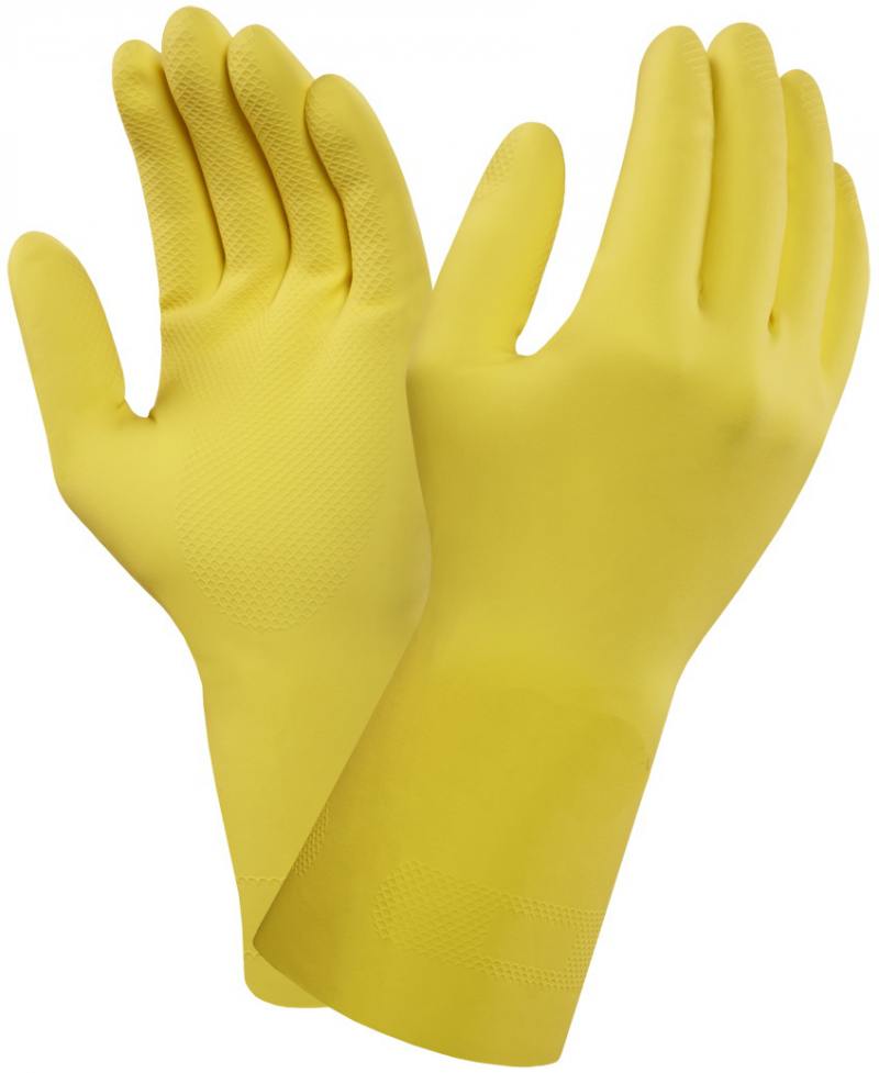 Резиновые перчатки "Контракт" р-р XL 10пар (х5) жёлтые. Vileda