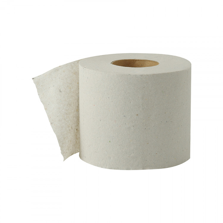 Туалетная бумага КИЕВСКАЯ, светло-серая, со втулкой, Макулатура (40 рул в уп) 