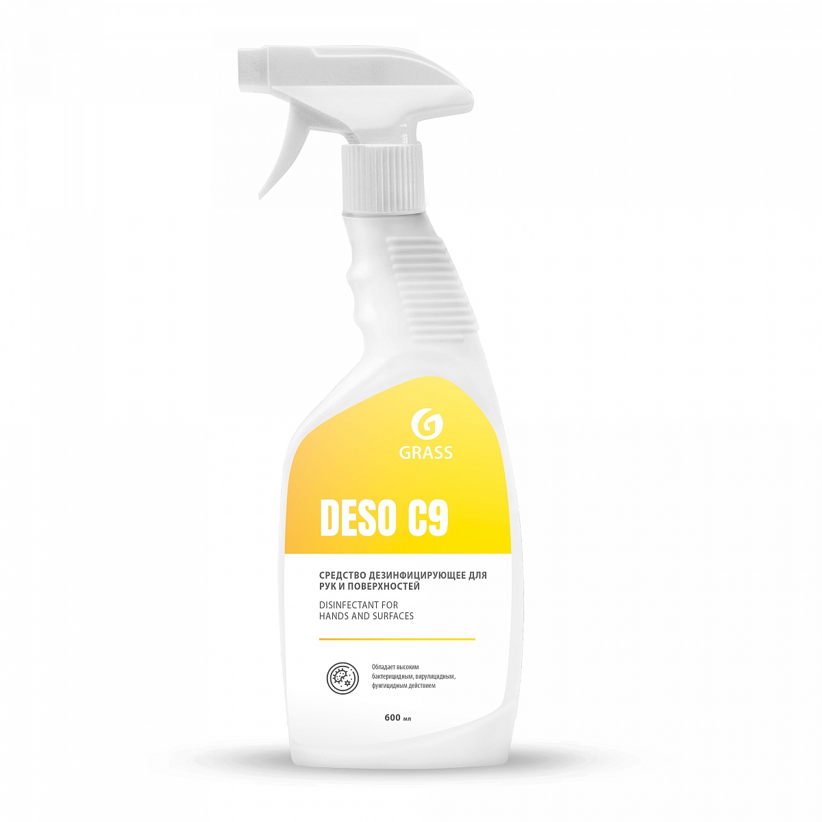 DESO (C9) 0.6 л. Средство для чистки и дезинфекции на основе изопропилового спирта, триггер. Grass