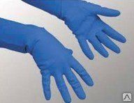 Резиновые перчатки многоцелевые (М) голубые 10пар (х5)
