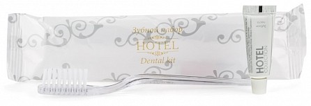 Зубной набор во флопаке "HOTEL" (щетка + паста в тубе 4 гр.)/300