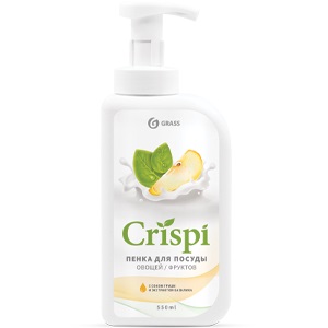 CRISPI 550 мл. Средство для мытья посуды, овощей и фркутов. Пенка с соком груши и базилика. Grass