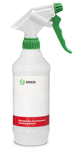 Бутылка с профессиональным триггером кислотощелостойкая (0,5 л) красная. Grass