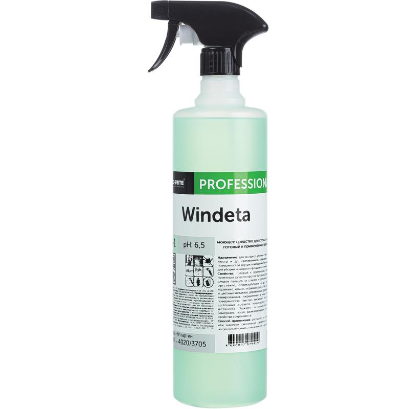 Windeta 1 л. Моющее средство для стёкол и зеркал, готовый к применению препарат. PRO-BRITE