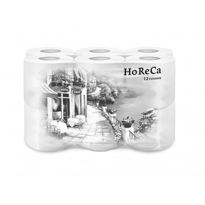 Туалетная бумага "HoReCa", 2 слойная, белая (12рул/пач, 96рул/уп, 15метров.)