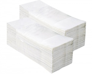 Бумажные полотенца отдельные белые V-ТОП+ 4000, 2 слоя, белые (20 пачек/200 листов)