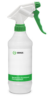 Бутылка с профессиональным триггером кислотощелостойкая (0,5 л) зеленая. Grass