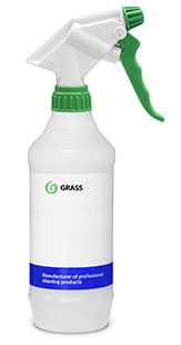 Бутылка с профессиональным триггером кислотощелостойкая (0,5 л) синяя. Grass
