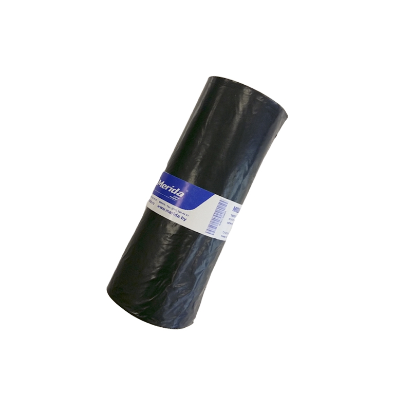 Мешки д/мусора "MERIDA CLASSIC" черные 120л.(67х107 см.) (20 мкр) (10шт/рулон)