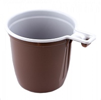 Чашка кофейная пластик 200мл "УпаксЮнити", коричневая/белая (1000шт*1кор)