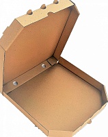 Коробка картон "Пицца" Ракушка 25*25*3,5 бурая без печати/100 шт./ УГ