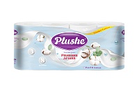 Туалетная Бумага Plushe Premium Aroma "Pearl & Cotton", белая, аромат, 8 рулонов, 3 слоя, 8шт/уп