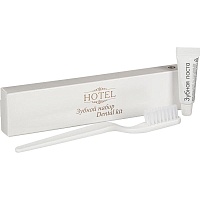 Зубной набор картон, зубная паста в саше 4 г, зубная щетка 14 см, уп/300 шт., серия «HOTEL».