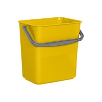Ведро 6л для мытья пола прямоугольное пластиковое, желтое