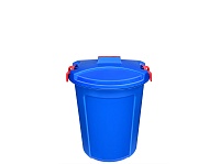 Бак для мусора круглый 45л, на защелке "Геркулес"синий