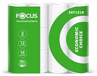 Туалетная бумага FOCUS ECONOMIC Choice, 2 слоя, 12 рул/спайка, 15 метров. Focus