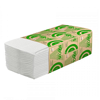 Полотенца бумажные листовые FOCUS ECO V-сложения, 1-слойные, 23х20.5см, 200 листов, 15шт/уп (Полиэтиленовый короб). Focus