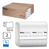 Салфетки диспенсерные V-сложения (ДЛЯ БАНАНА) Veiro Professional Comfort 2сл.,белые 210*162мм.,15пач*220лст.