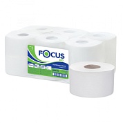 Туалетная бумага FOCUS ECO JUMBO 200m  1 слой, белая, 12рул/спайка, 200 метров. Focus